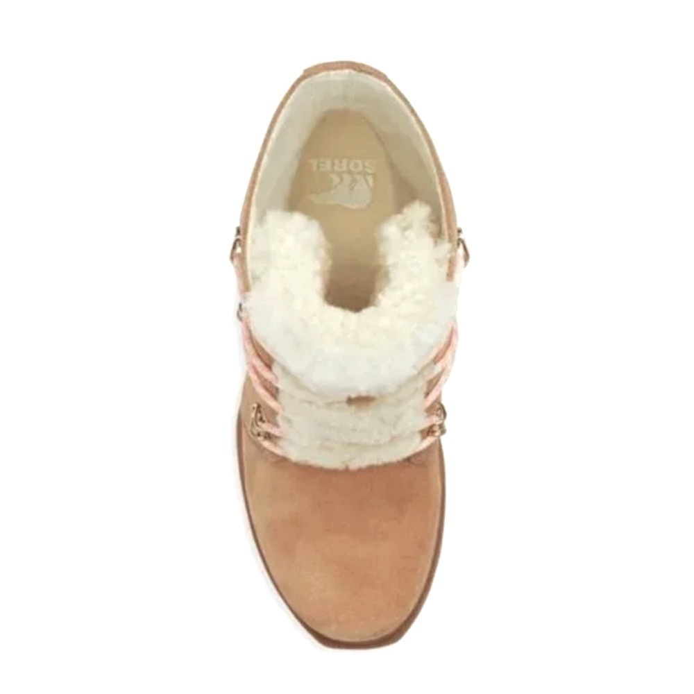 SOREL $250 Joan Arctic Shearling Nubuck Leather Wedge III Booties Size 10.5 NEW - Picture 5 of 12